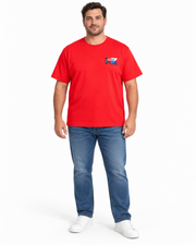 Men's Graphic Scoop Neck Relaxed Fit T-Shirt, Red