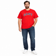 Men's Logo T-Shirt – Classic American Sportswear Vibe, Red