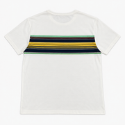 Men's Striped Brand Logo Scoop Neck T-Shirt, Eggshell