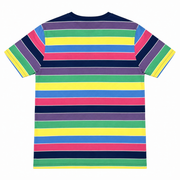 Men's Block Stripe Mulitcolor Crew Neck T-Shirt