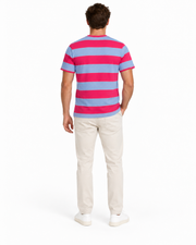 Men's Block Stripe Round Neck T-Shirt