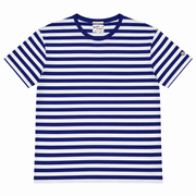 Men's Striped Round Neck Relaxed Fit T-Shirt, White