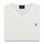 Men's Solid Brand Logo V-Neck T-Shirt