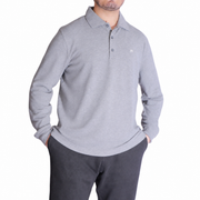 Men's Long Sleeve Polo – Classic & Versatile, Grey