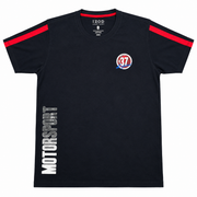 Men's Graphic Print Crew Neck T-Shirt, Navy