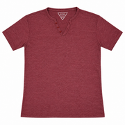 Men's Solid Henley Slim Fit T-Shirt, Maroon