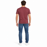 Men's Solid Henley Slim Fit T-Shirt, Maroon