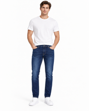 Men's Skinny Fit Stretch Jeans, Dark Blue