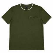 Men's Solid Round Neck Relaxed Fit T-Shirt, Dark Green