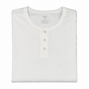 Men's T-Shirt – Classic White Henley Style, White