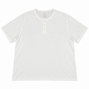 Men's T-Shirt – Classic White Henley Style, White