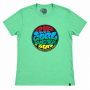 Men's Graphic Print Scoop Neck T-Shirt, Light Green