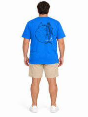 Men's Graphic T-Shirt – Blue or White with Bold Back Print