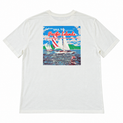 Men's Graphic T-Shirt – Blue or White with Bold Back Print