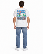 Men's Graphic T-Shirt – Blue or White with Bold Back Print