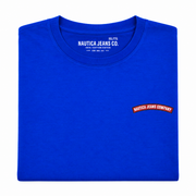 Men's Graphic Print Crew Neck T-Shirt, Blue
