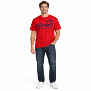 Men's Graphic Print Crew Neck T-Shirt, Red
