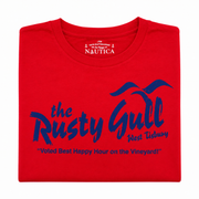 Men's Graphic Print Crew Neck T-Shirt, Red