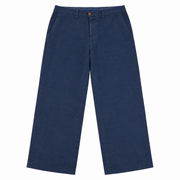 Men's Linen Wide Leg Mid Rise Authentic Fit Pants, Navy