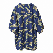 Men's Hut Couture Silk Shirt – Luxurious & Tropical, Blue
