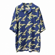 Men's Hut Couture Silk Shirt – Luxurious & Tropical, Blue