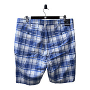 Men’s Plaid Chino-Style Shorts, Blue