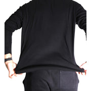 Men's Wool & Silk Blend Long Sleeve Sweater, Black