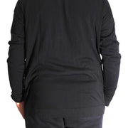 Men's Wool & Silk Blend Long Sleeve Sweater, Black