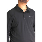 Men's Outdoor Long-Sleeve Polo – Solar Shield Protection, Dark Grey