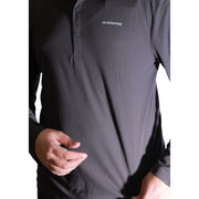 Men's Outdoor Long-Sleeve Polo – Solar Shield Protection, Dark Grey