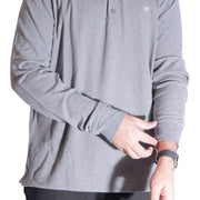 Men's Long Sleeve Polo – Classic & Versatile, Grey