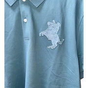 Men's  Polo Ribbed T-Shirt – Stylish & Comfortable, Blue Grey