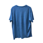 Men's V-Neck Henley T-Shirt, Steel Blue