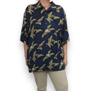 Men's Hut Couture Silk Shirt – Luxurious & Tropical, Blue