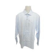 Men's Cotton Striped Long Sleeve Tailored Fit Formal Shirt, Baby Blue
