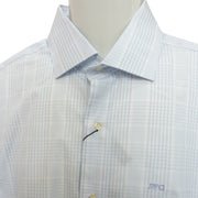 Men's Cotton Striped Long Sleeve Tailored Fit Formal Shirt, Baby Blue