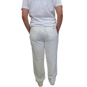Men's 100% Linen High-Rise Summer Trousers, Off-White