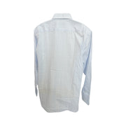 Men's Cotton Striped Long Sleeve Tailored Fit Formal Shirt, Baby Blue
