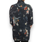 Men's Graphic Print Shirt – Relaxed Summer Vibes, Navy
