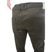 Men's Solid Slim-Fit Cotton Stretch Trousers