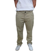 Men's Solid Slim-Fit Cotton Stretch Trousers