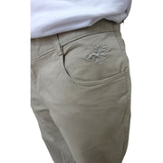 Men's Solid Slim-Fit Cotton Stretch Trousers
