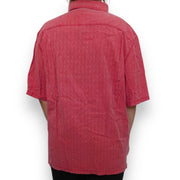 Men's Silk Short Sleeve Patterned Relaxed Fit Casual Shirt, Red