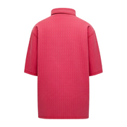 Men's Silk Short Sleeve Patterned Relaxed Fit Casual Shirt, Red