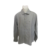 Men's Cotton Striped Long Sleeve Tailored Fit Formal Shirt, Green