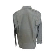 Men's Cotton Striped Long Sleeve Tailored Fit Formal Shirt, Green