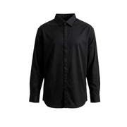 Men's Solid Long Sleeve Stretch Tailored Fit Formal Shirt, Black