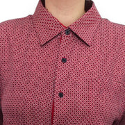 Men's Silk Short Sleeve Patterned Relaxed Fit Casual Shirt, Red