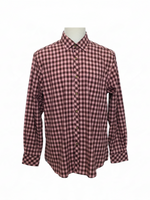 Men's Checkered Long Sleeve Slim Fit Formal Shirt, Pink
