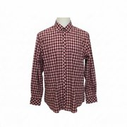 Men's Checkered Long Sleeve Slim Fit Formal Shirt, Pink